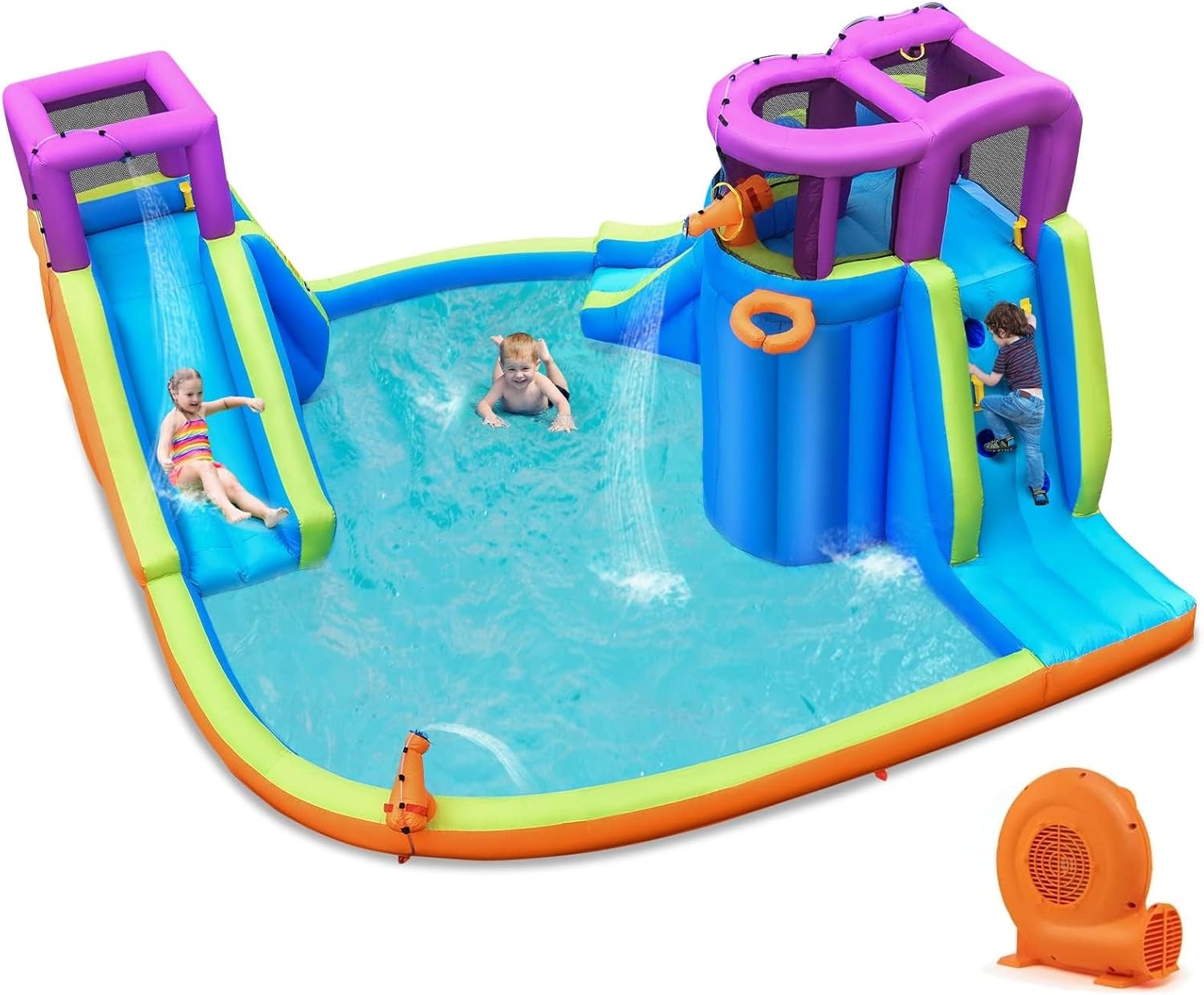Kids Outdoor Climbing - Inflatable Water Slide Park 750W Air