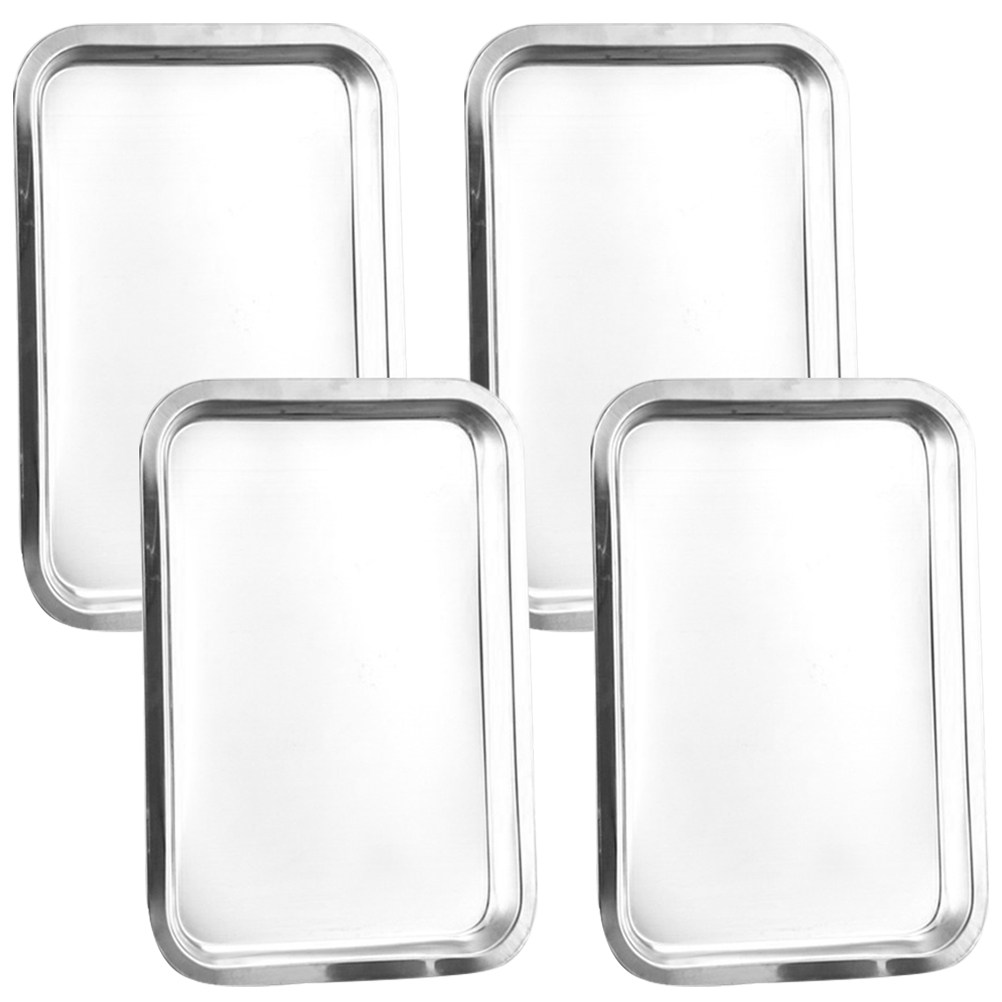 Kids Outdoor Dining Set - 4Pcs Stainless Steel Toddler Food Plates