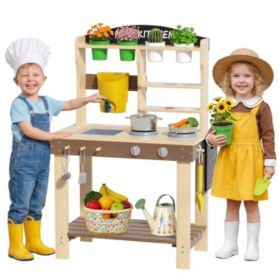 Kids Outdoor Kitchen Set - Outdoor mud kitchen for kids: wooden