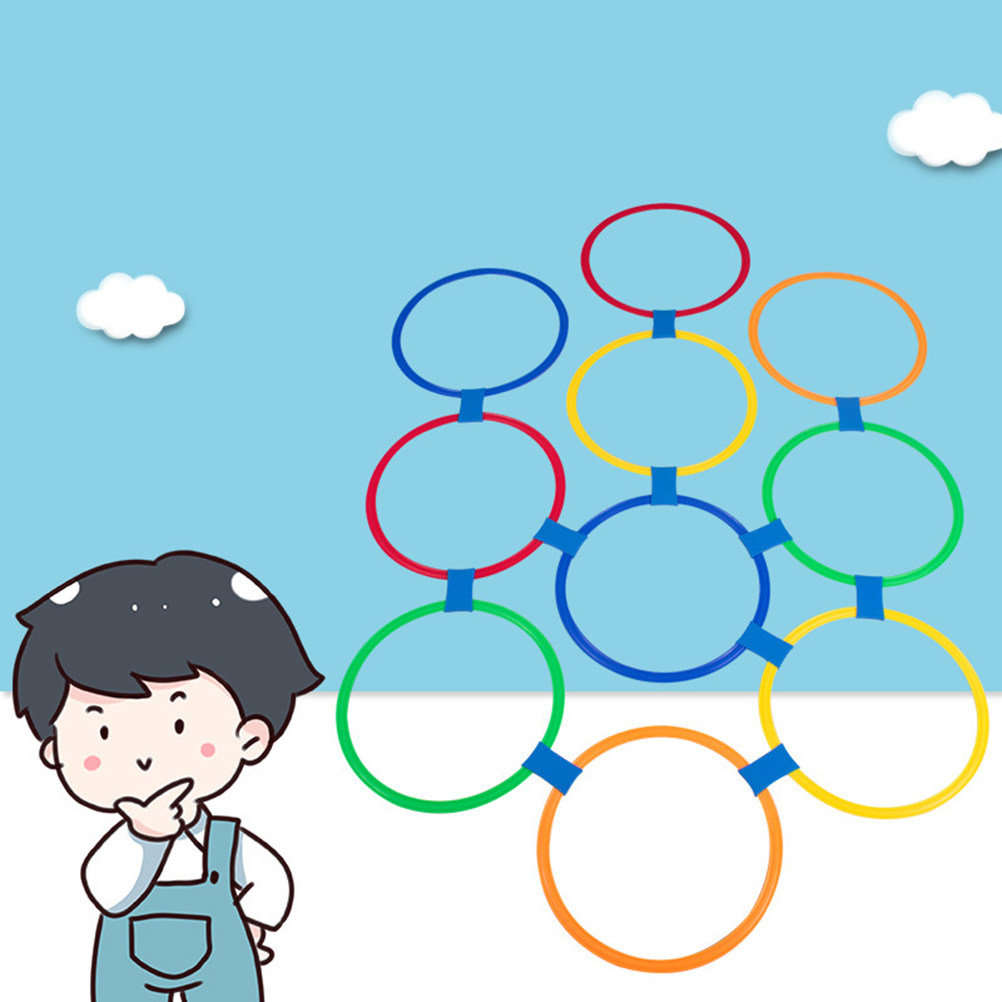 Kids Outdoor Games For Party - 10Pcs Jumping Hoop Game Set 28Cm