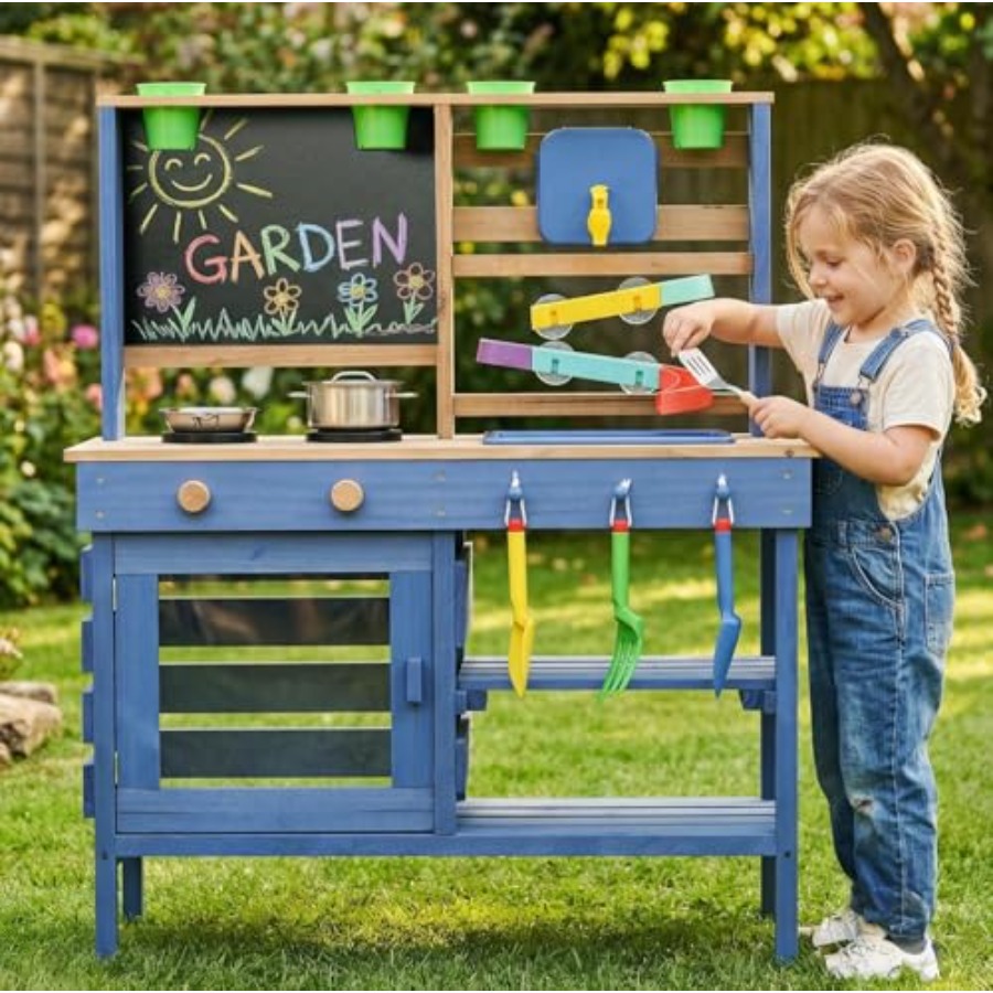 Kids Outdoor Kitchen Set - Outdoor mud kitchen for kids: wooden