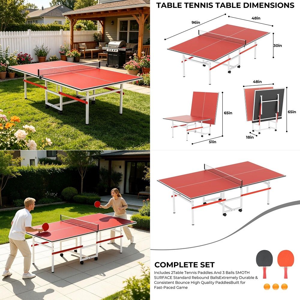 Kids Outdoor Folding Table - Table Tennis Table with Net, Indoor