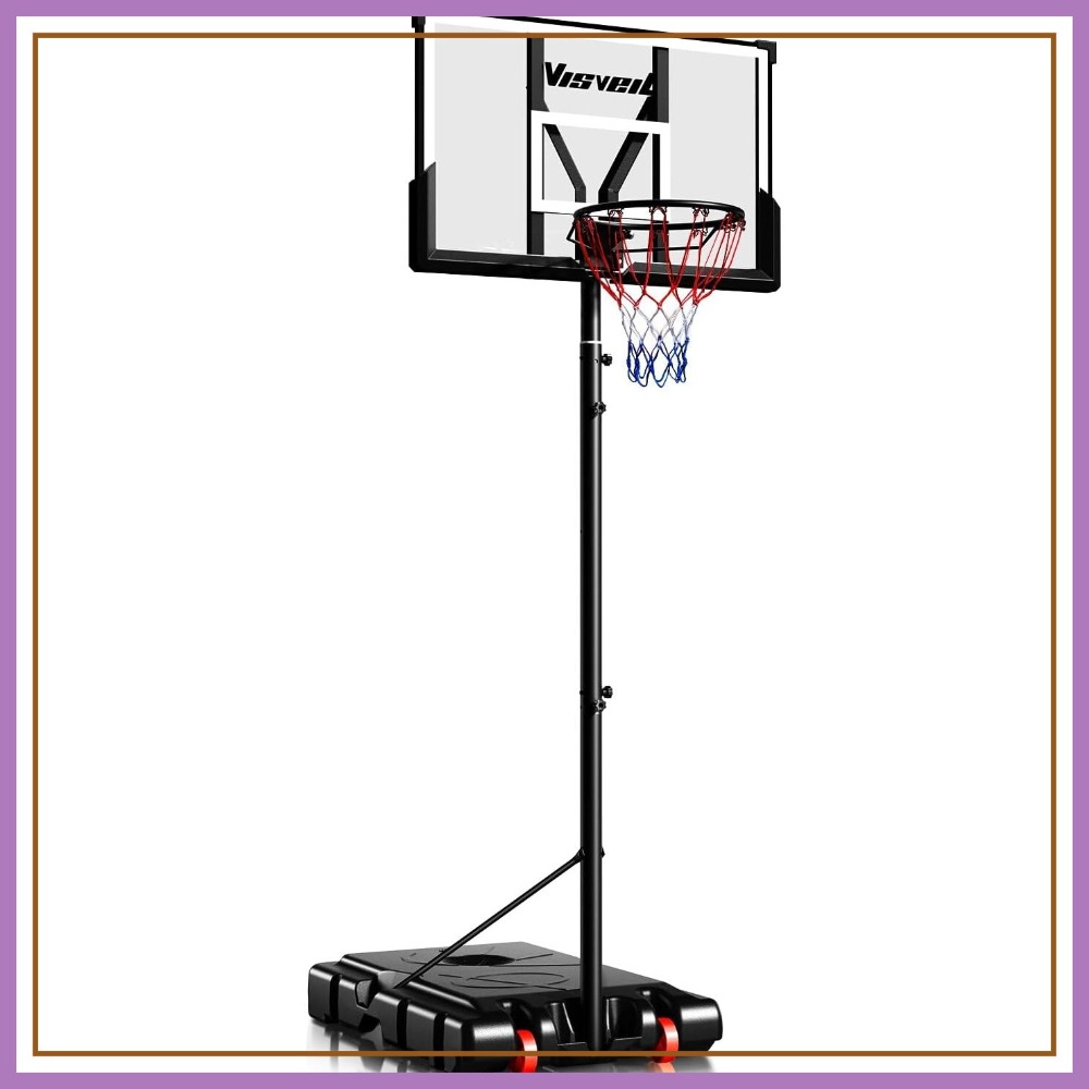 Kids Outdoor Basketball - Portable Basketball Hoop, Adjustable Height 5.7-10ft,