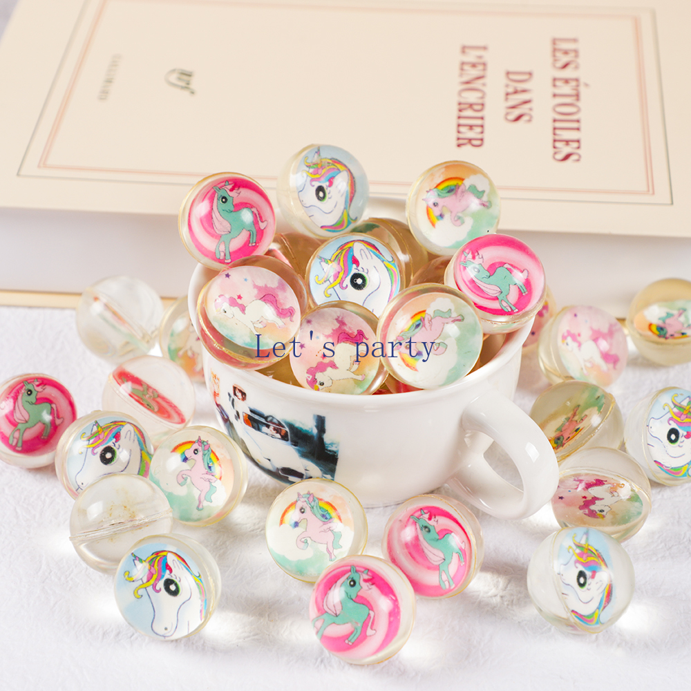 Kids Outdoor Easter Toys - 10Pcs Cute Rainbow Unicorn Bouncy Ball