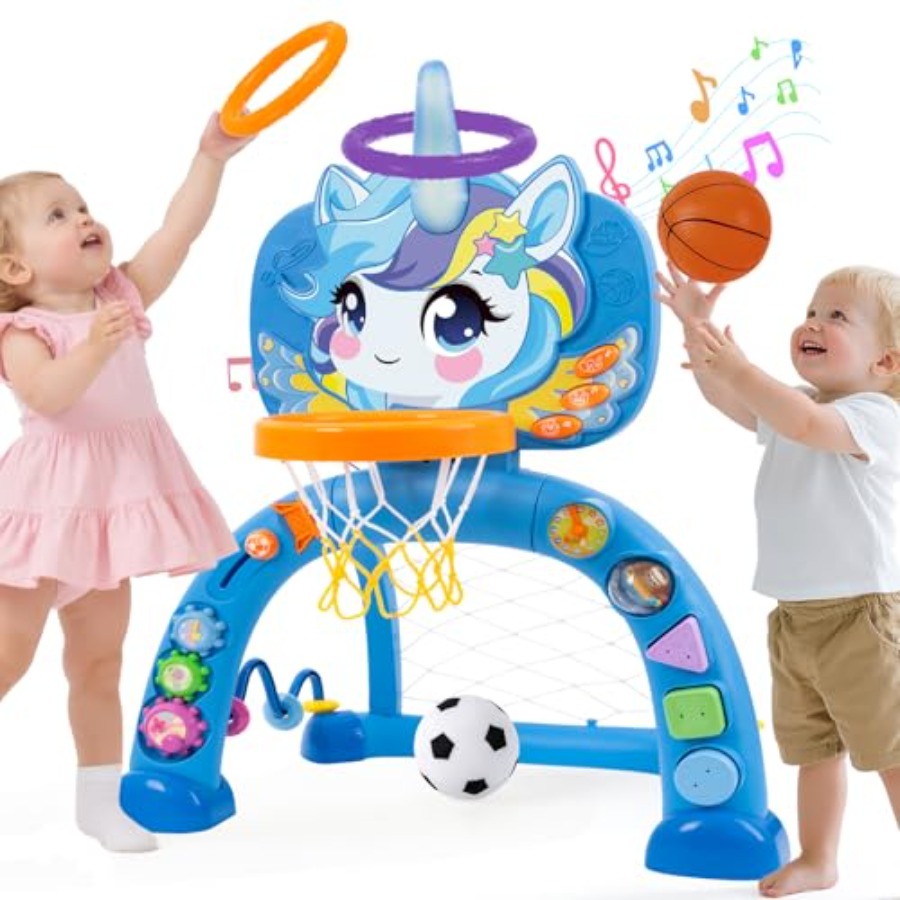 Basketball Hoop Outdoor - Unicorn Sports Play Set for Toddlers