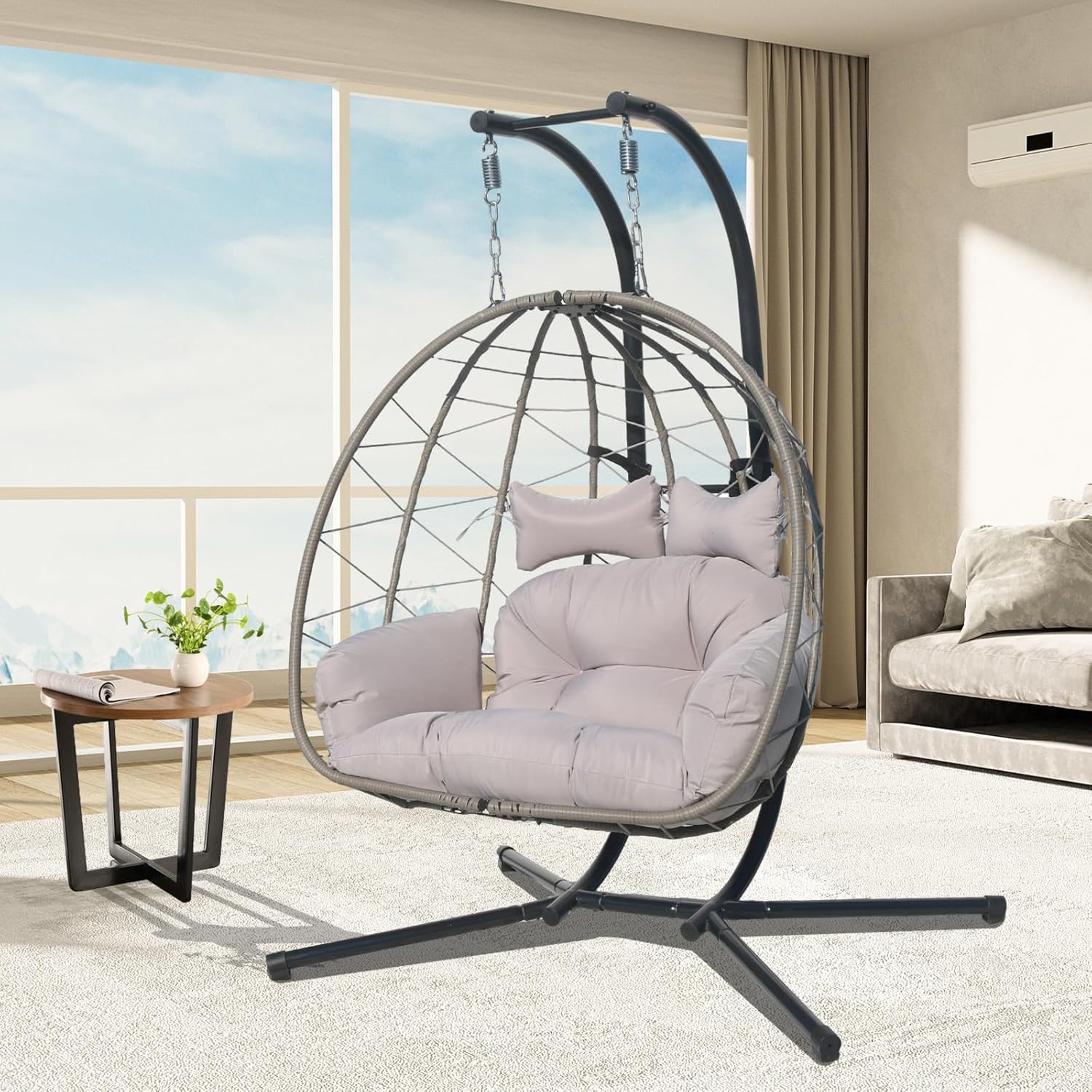 2-Person Wicker Double Hammock - Kids Outdoor Egg Chair 评论和价格