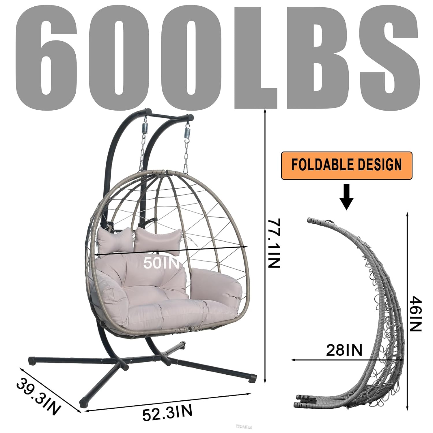 2-Person Wicker Double Hammock - Kids Outdoor Egg Chair 评论和价格