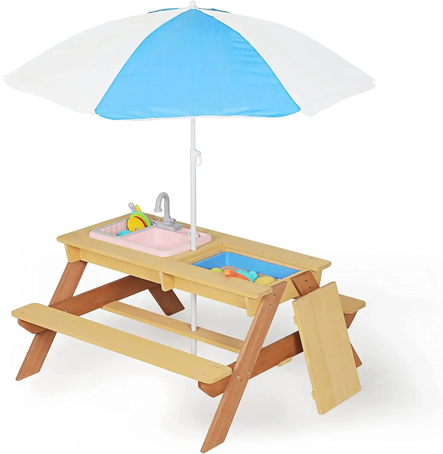 #Kids Picnic Table Outdoor Pat - Kids Outdoor Dining Set 评论和价格