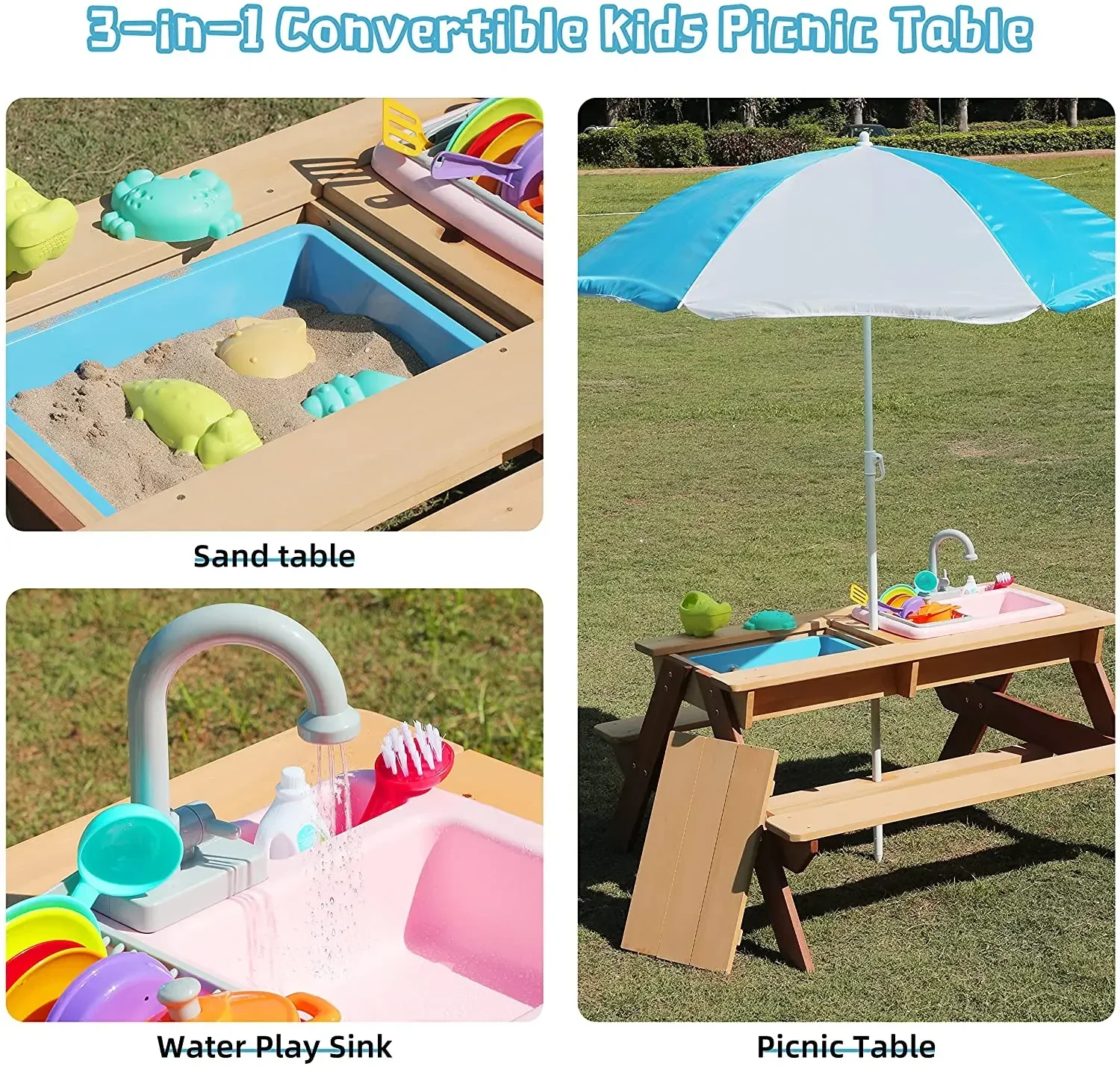 #Kids Picnic Table Outdoor Pat - Kids Outdoor Dining Set 评论和价格