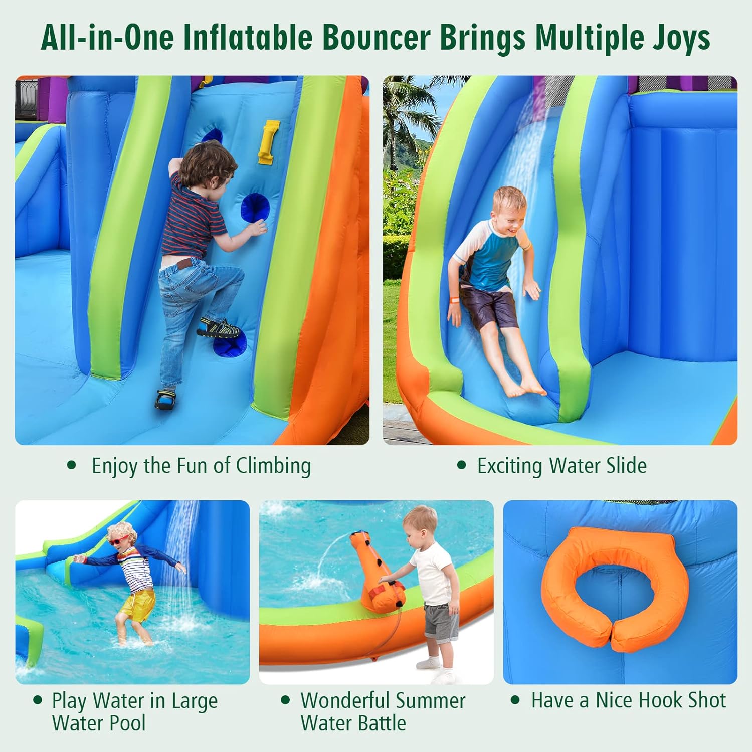 Inflatable Water Slide Park 75 - Kids Outdoor Climbing 评论和价格
