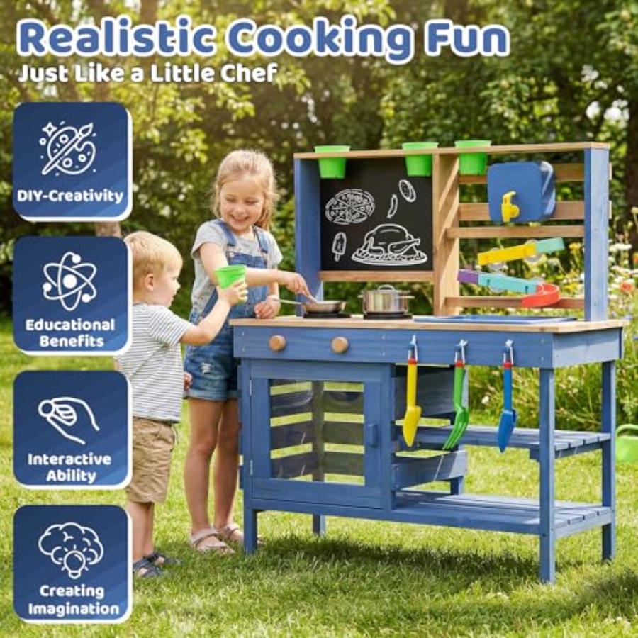 Outdoor mud kitchen for kids:  - Kids Outdoor Kitchen Set 评论和价格
