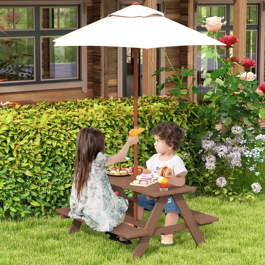 Kids Picnic Table, Toddler Out - Kids Outdoor Folding Table 评论和价格