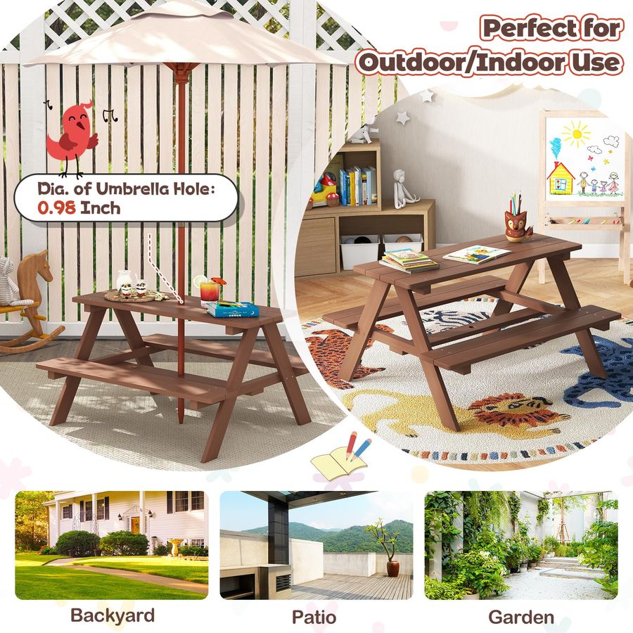 Kids Picnic Table, Toddler Out - Kids Outdoor Folding Table 评论和价格