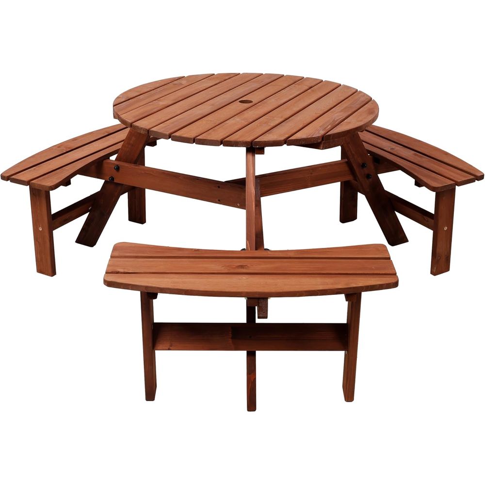 Kids Picnic Table with 3 Bench - Kids Outdoor Dining Set 评论和价格
