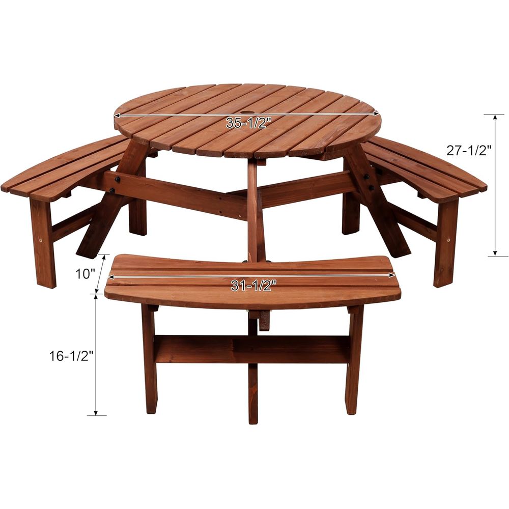 Kids Picnic Table with 3 Bench - Kids Outdoor Dining Set 评论和价格