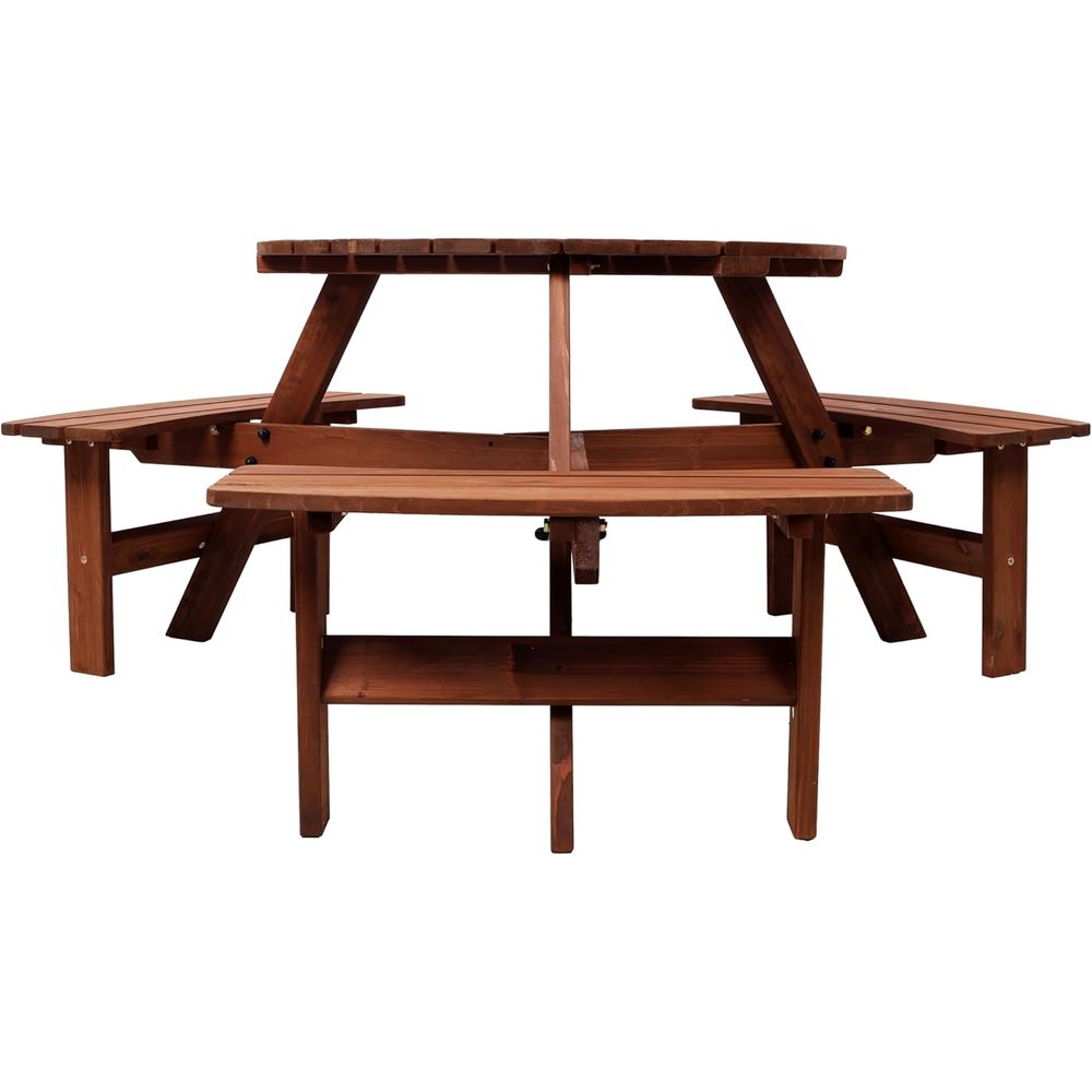 Kids Picnic Table with 3 Bench - Kids Outdoor Dining Set 评论和价格