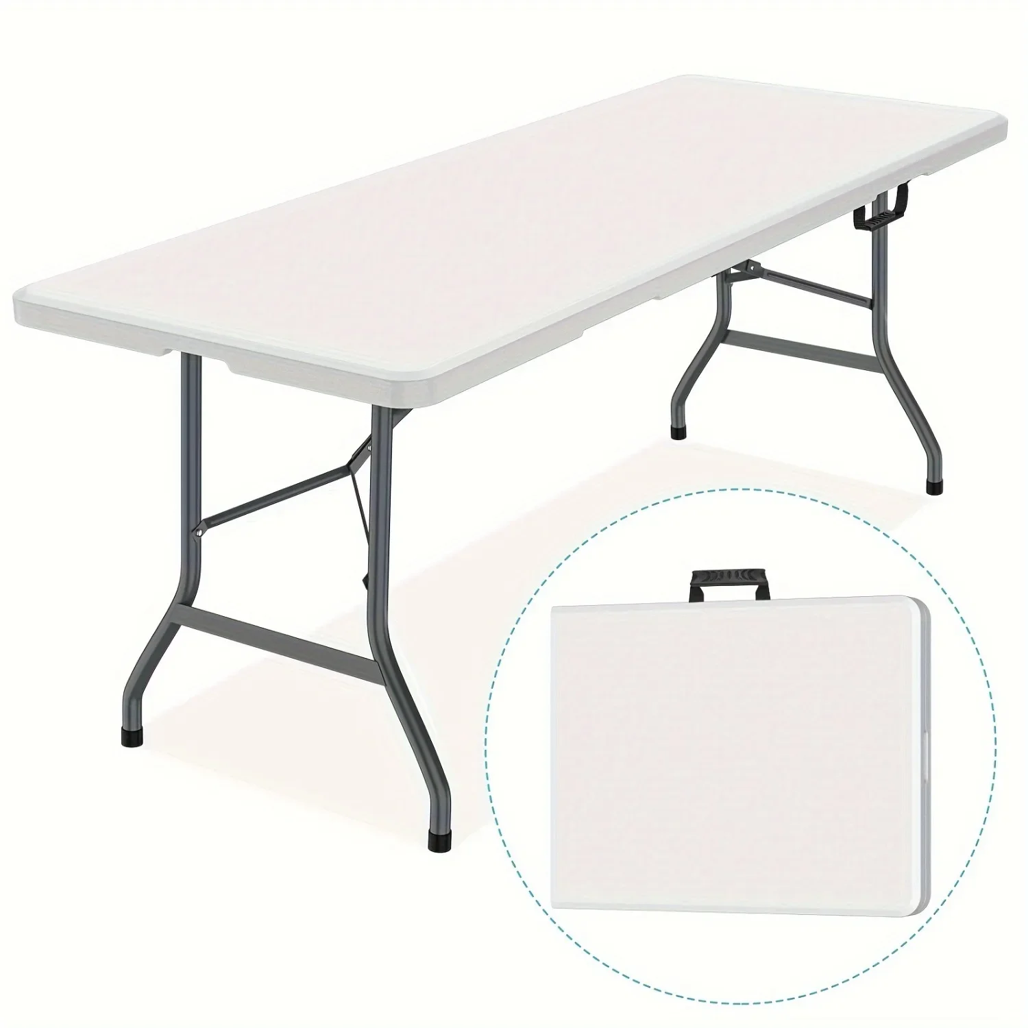 6FT Spacious Plastic Folding T - Kids Outdoor Folding Table 评论和价格