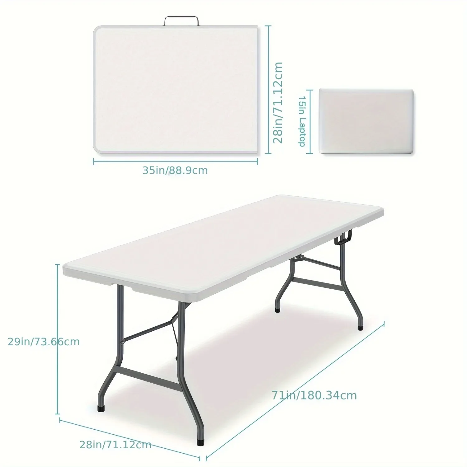 6FT Spacious Plastic Folding T - Kids Outdoor Folding Table 评论和价格