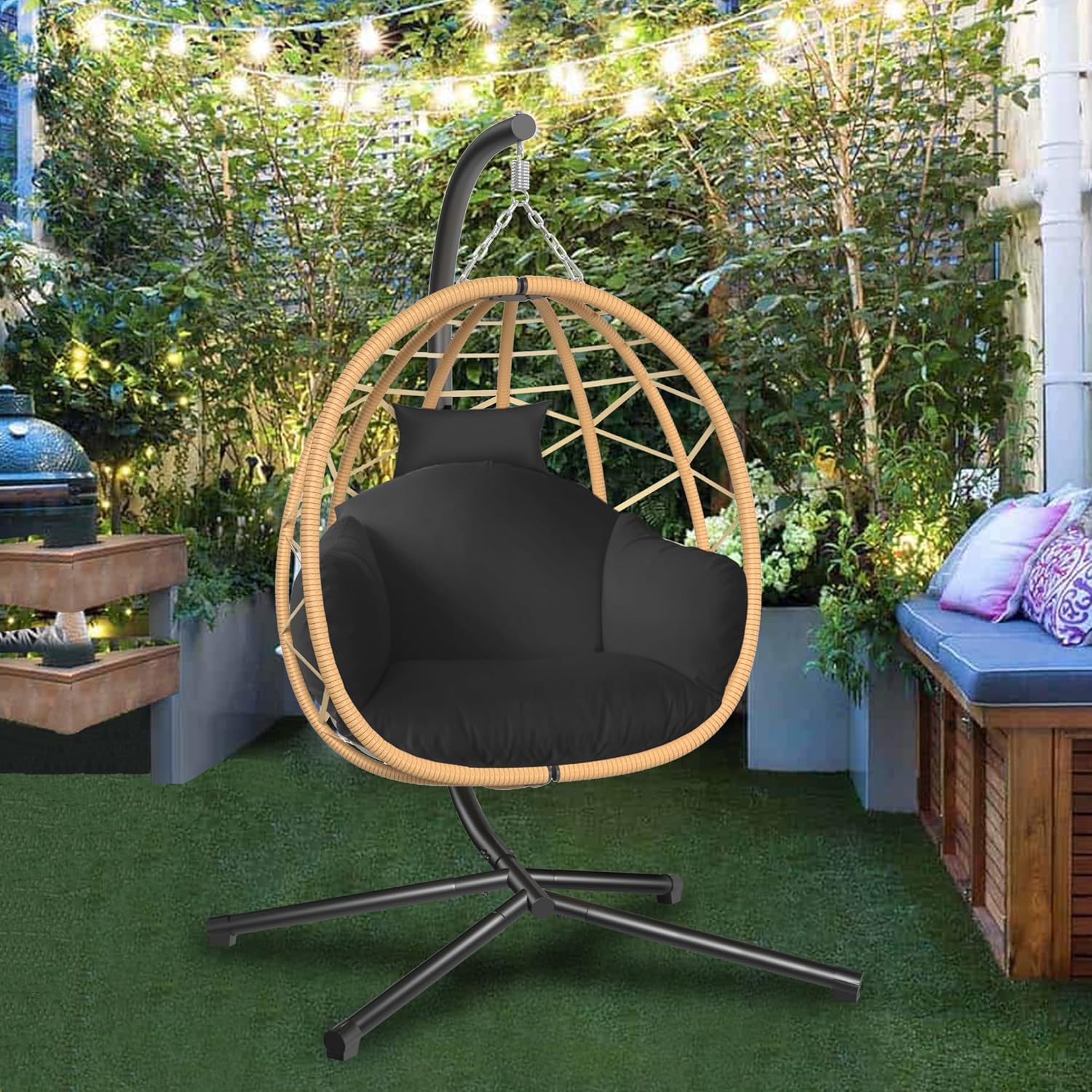 Hanging Egg Chair with Stand R - Kids Outdoor Egg Chair 评论和价格
