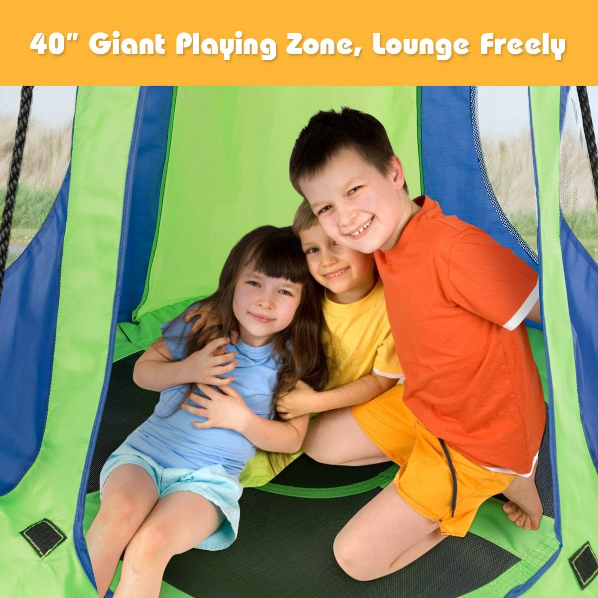 2 in 1 Kids Detachable Hanging - Kids Outdoor Nest Swing 评论和价格