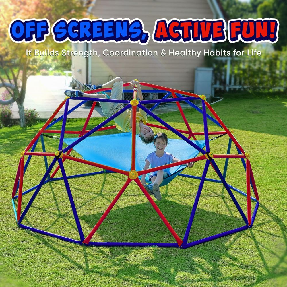 Climbing Dome with Hammock, Su - Kids Outdoor Dome Climber 评论和价格