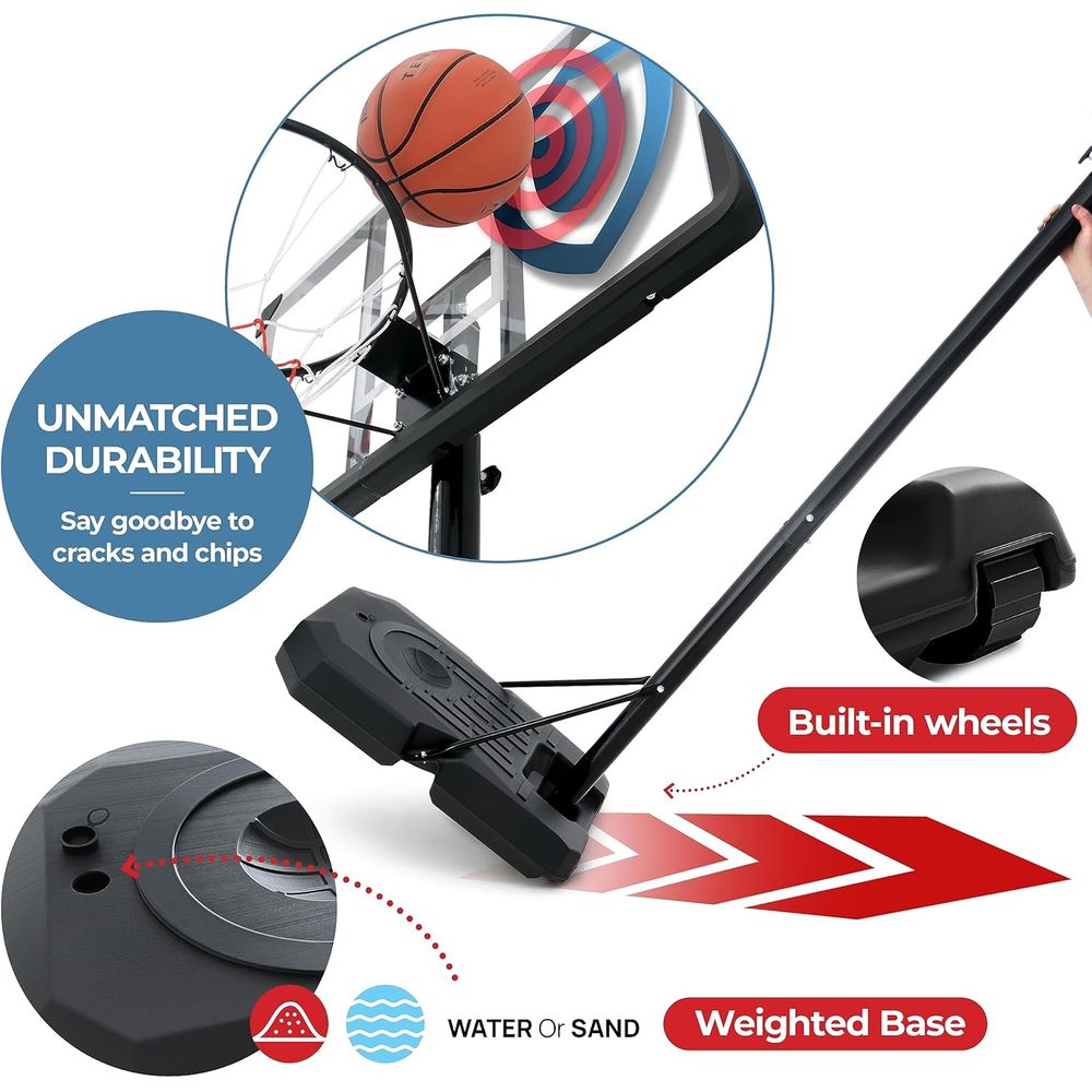 Adjustable 44 Shatterproof Bac - Kids Outdoor Basketball 评论和价格