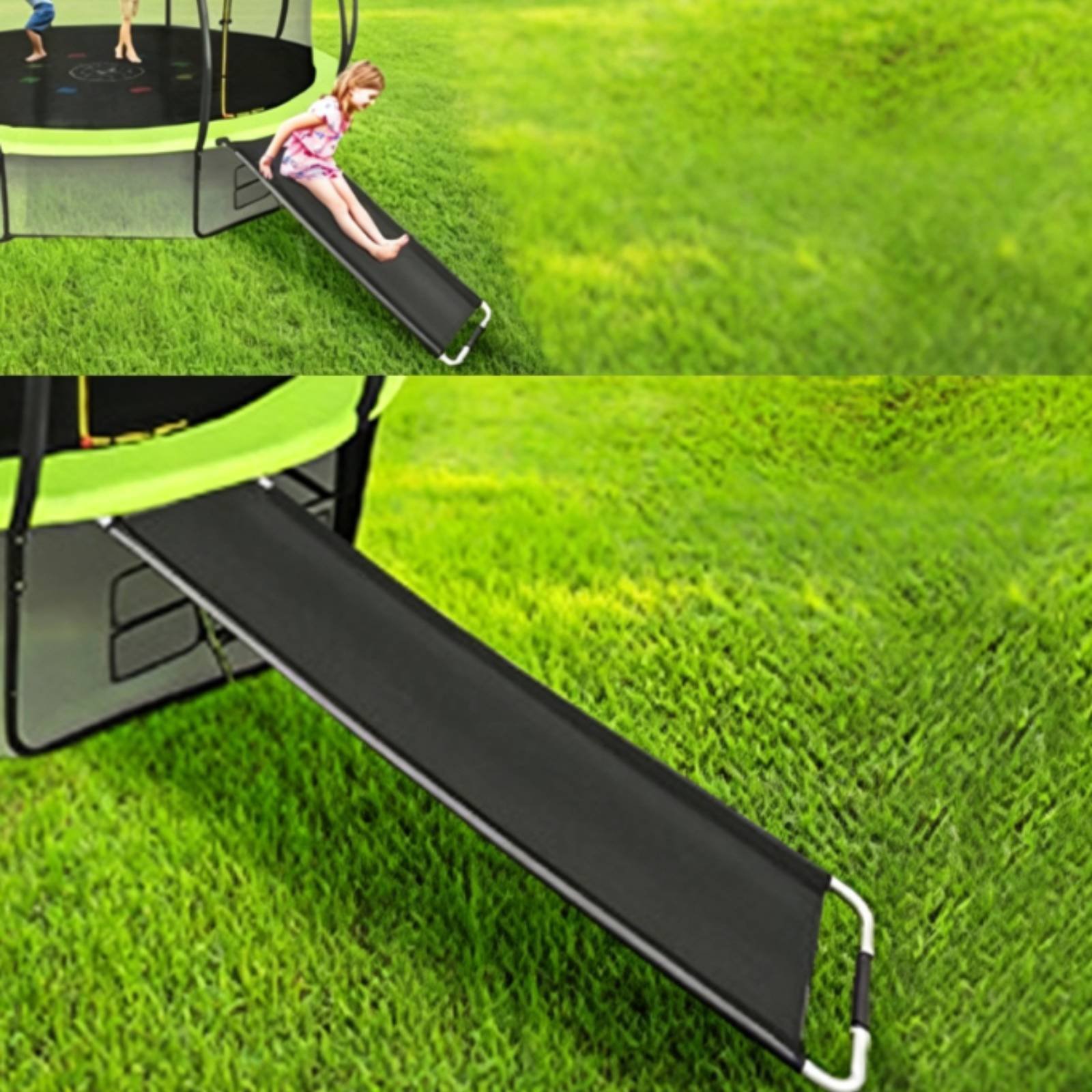 Kids Trampoline with Slide Ind - Kids Outdoor Climbing 评论和价格