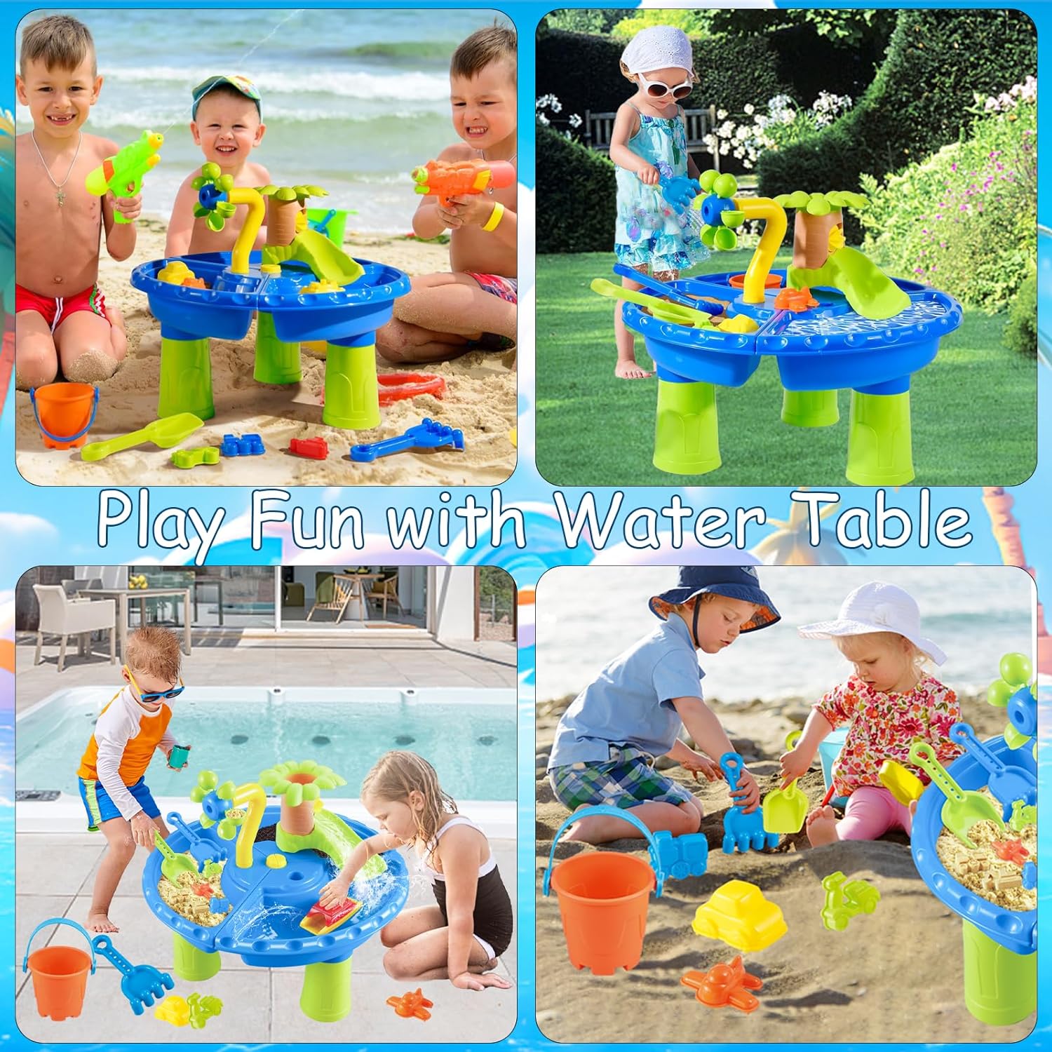 Water Table Sandbox for Kids O - Kids Outdoor Folding Table 评论和价格