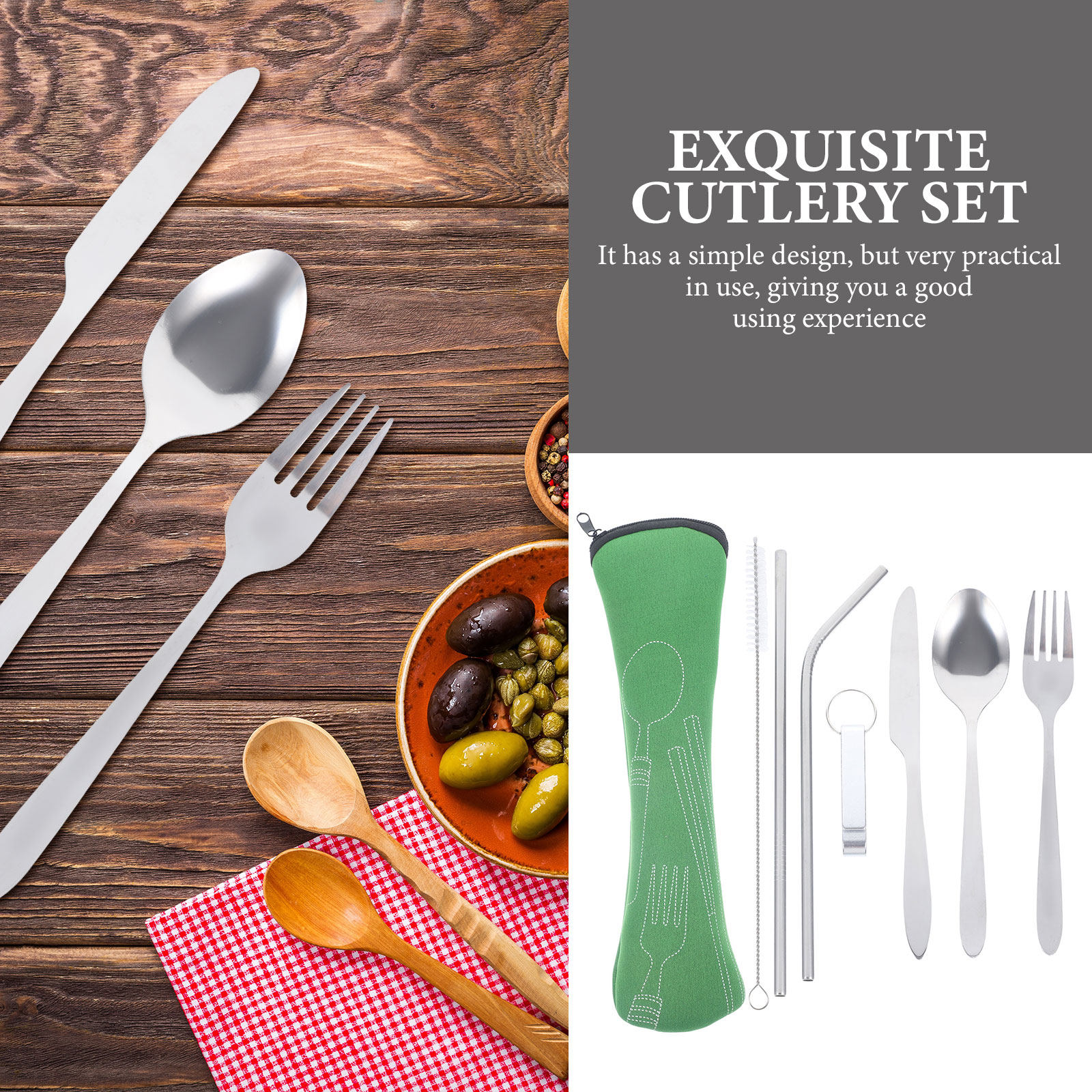 1Set Exquisite Stainless Steel - Kids Outdoor Dining Set 评论和价格
