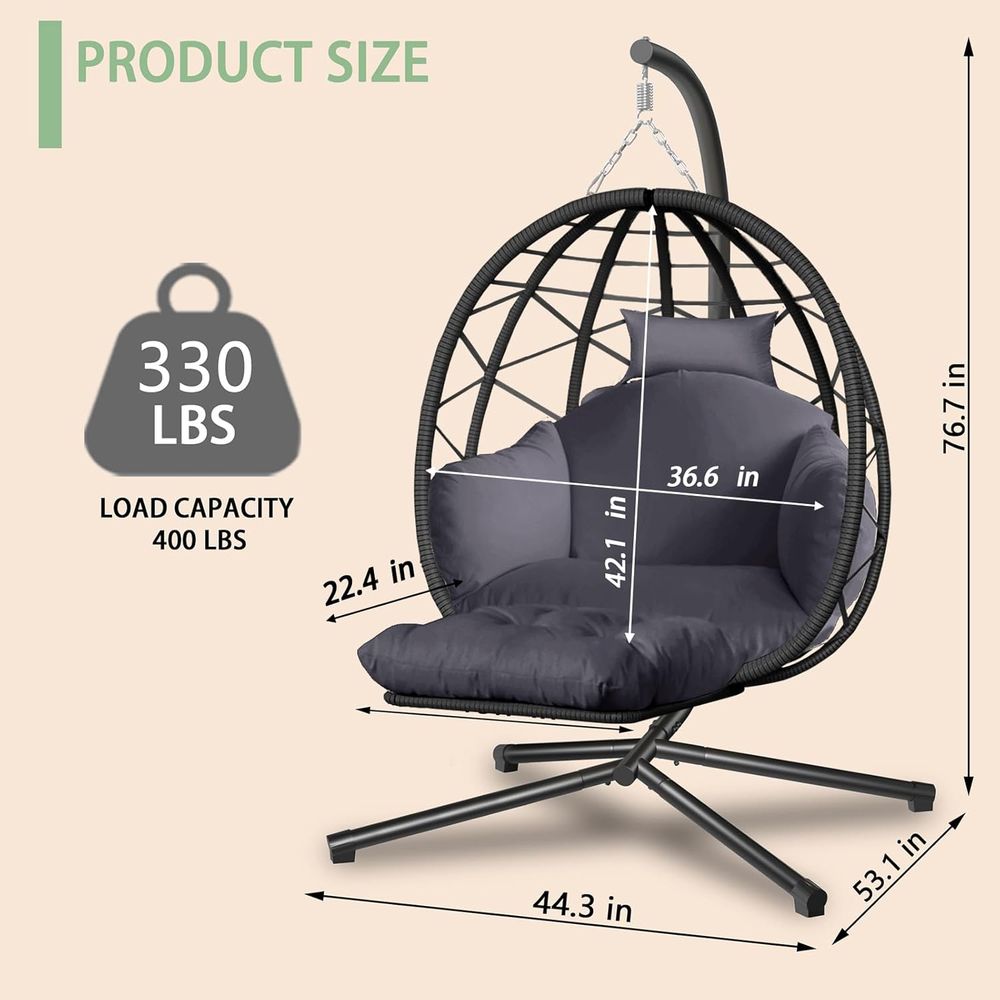 Indoor/Outdoor Hanging Egg Cha - Kids Outdoor Egg Chair 评论和价格