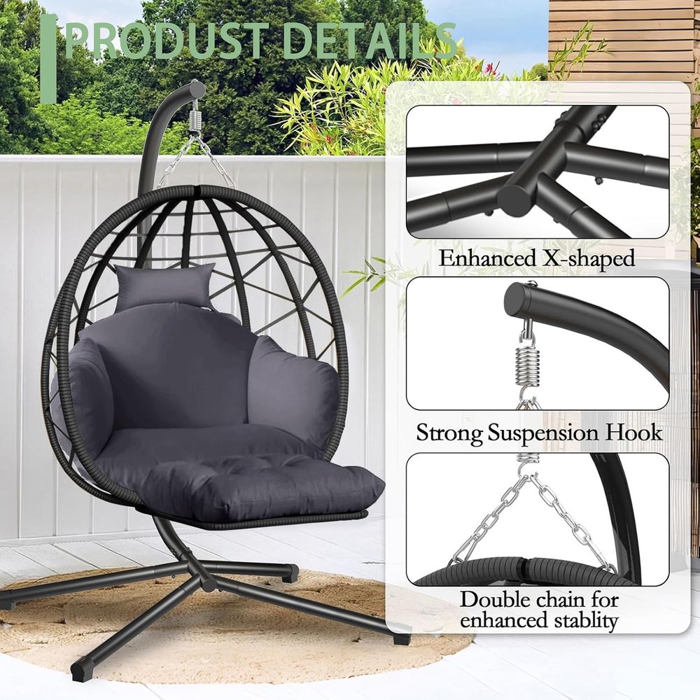 Indoor/Outdoor Hanging Egg Cha - Kids Outdoor Egg Chair 评论和价格