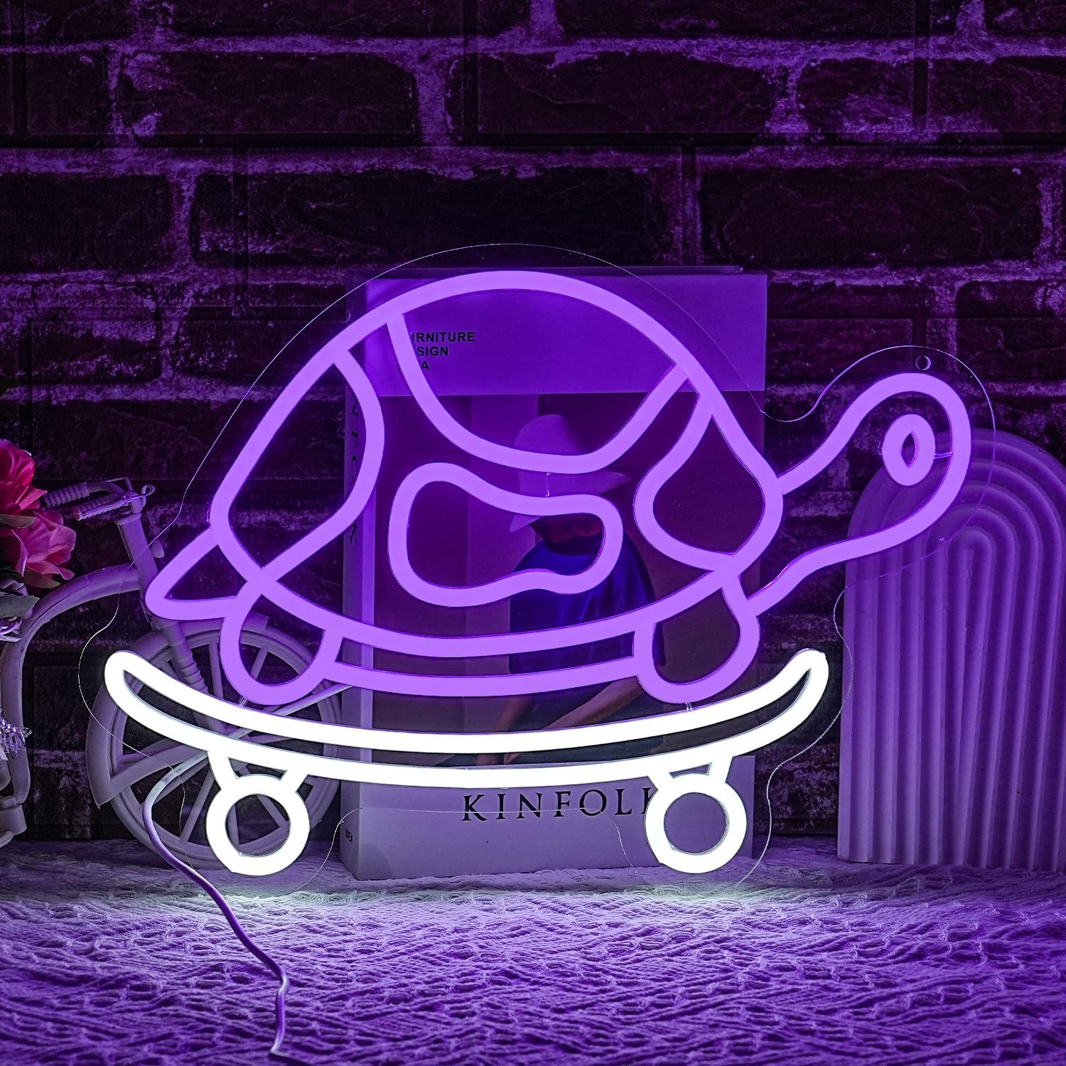 Turtle Neon Sign USB Powered L - Kids Outdoor Zoo 评论和价格