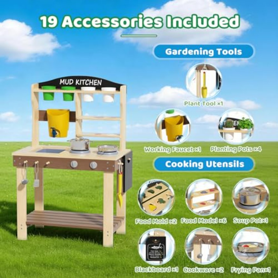 Outdoor mud kitchen for kids:  - Kids Outdoor Kitchen Set 评论和价格