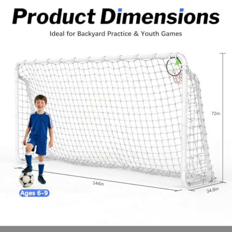 12x6 FT Rust-Proof Reinforced  - Kids Outdoor Net 评论和价格