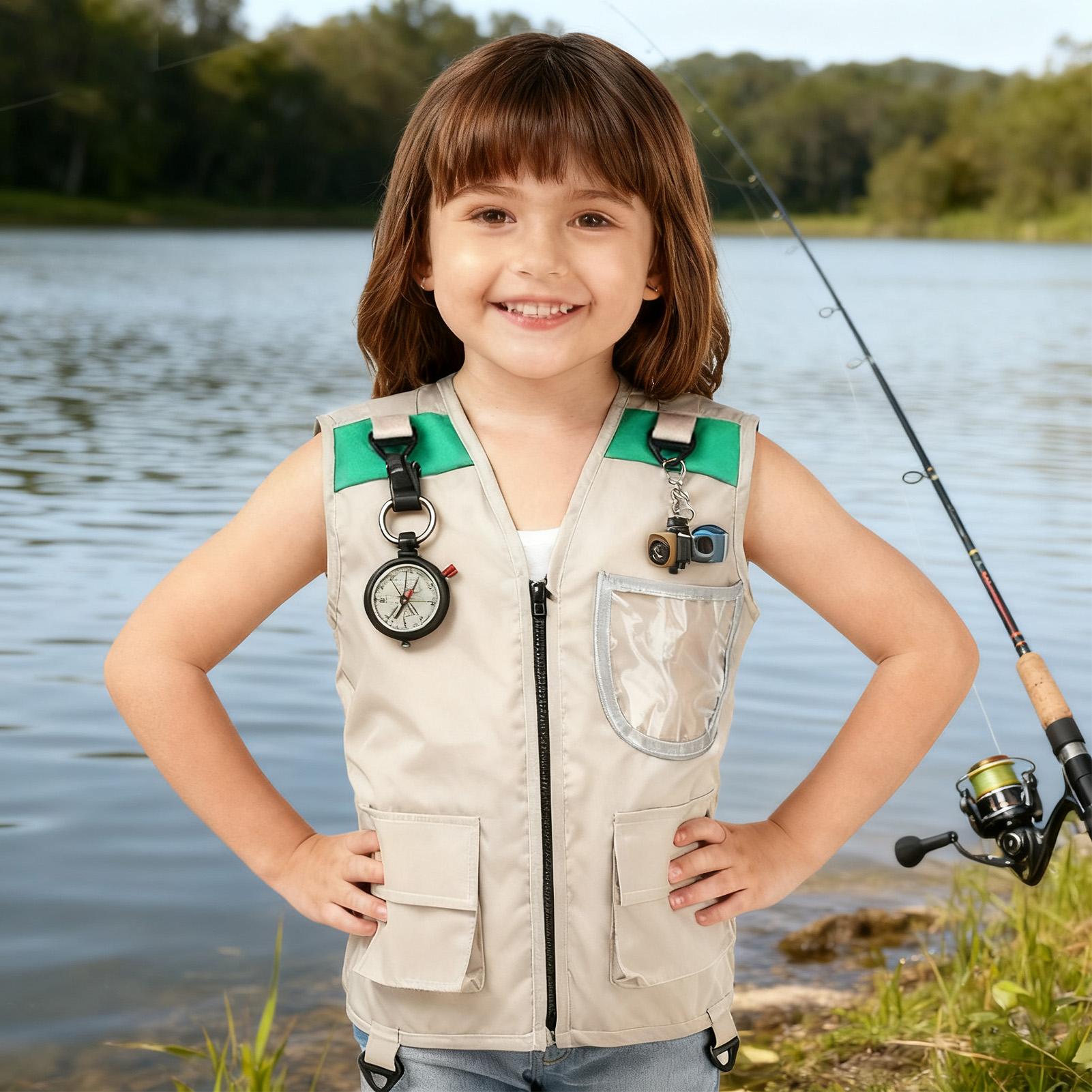 Fishing Vest Kids Sleeveless C - Kids Outdoor Zoo 评论和价格