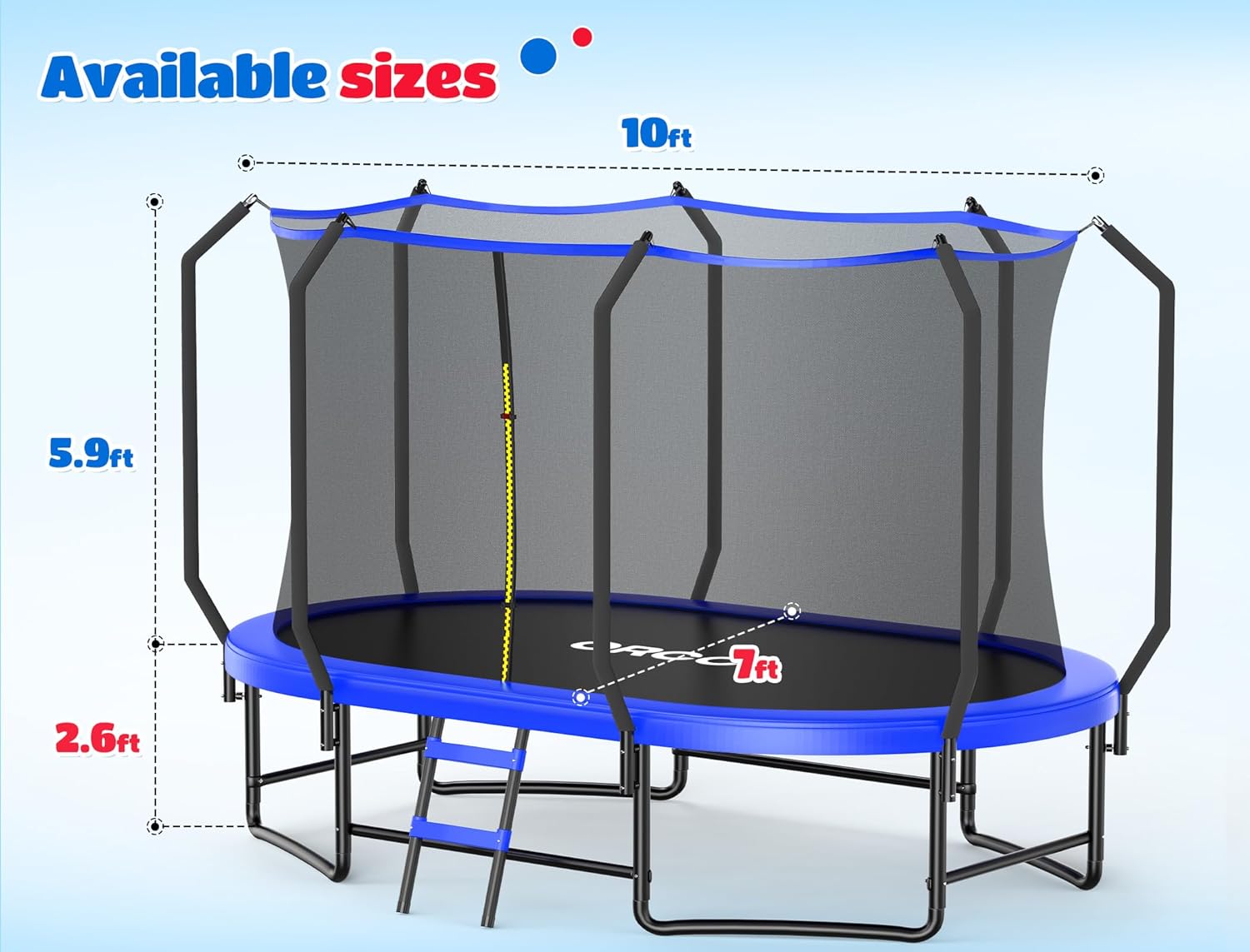 Oval Outdoor Trampoline with S - Kids Outdoor Net 评论和价格