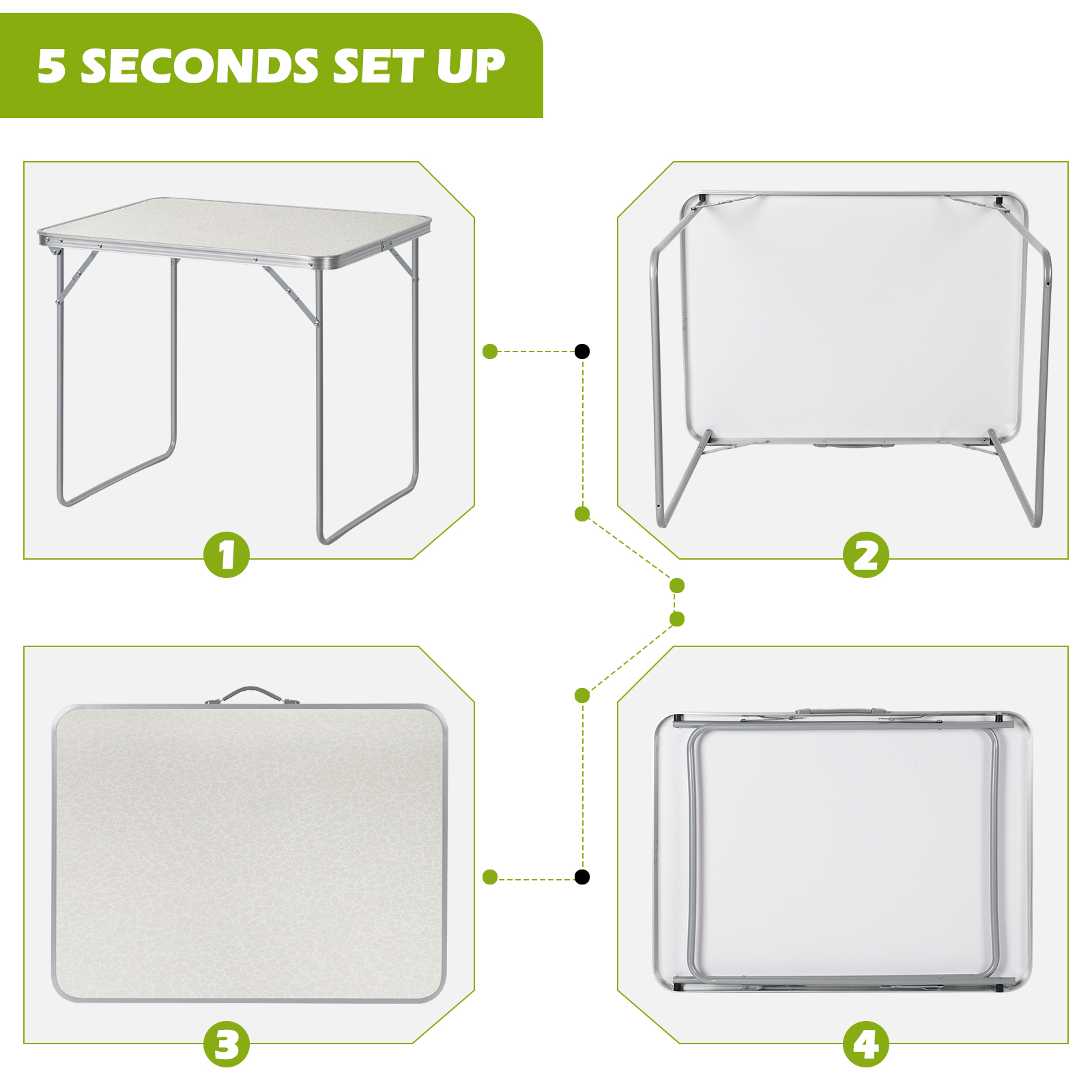 Portable Folding Outdoor Table - Kids Outdoor Dining Set 评论和价格