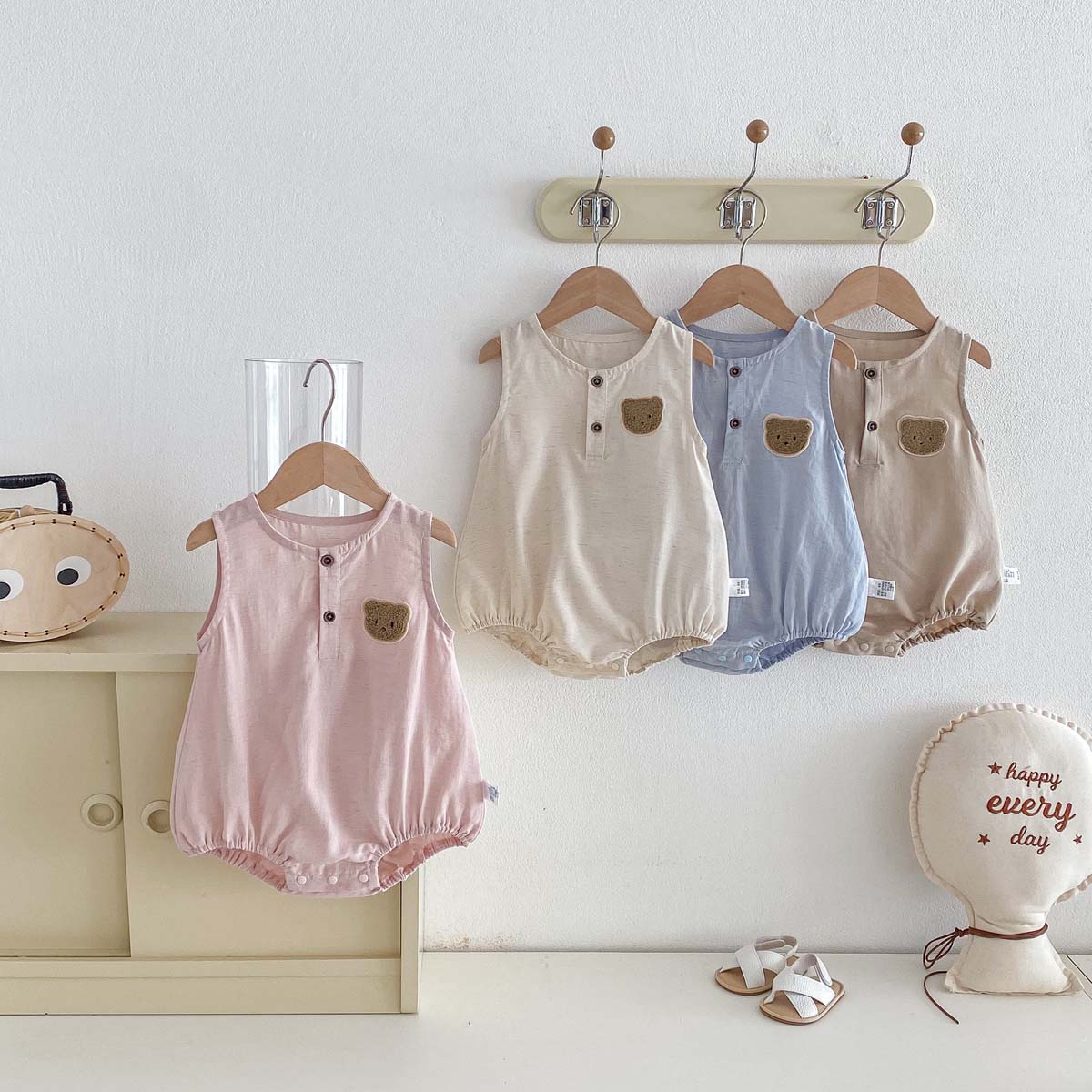 Baby Summer Bear Thin Sleevele - Kids Outdoor Jumpsuit 评论和价格