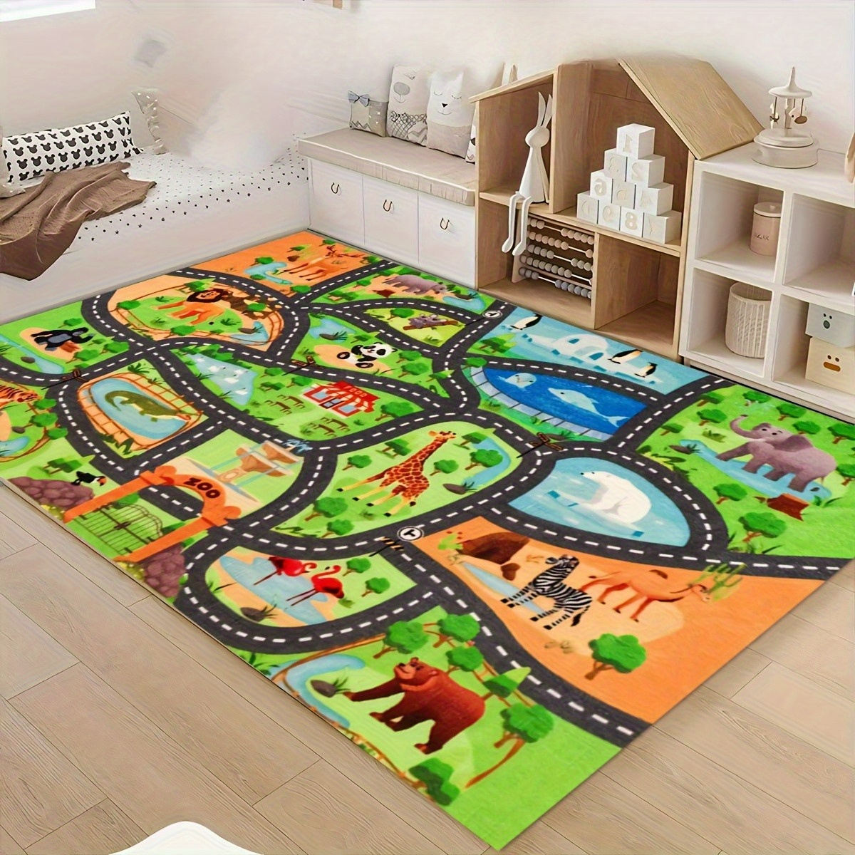 Zoo Animal Road Map Print Non- - Kids Outdoor Zoo 评论和价格