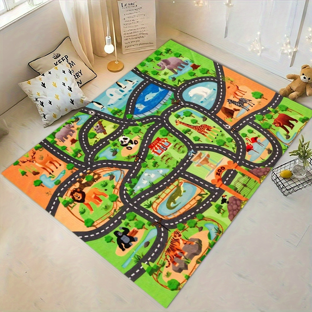 Zoo Animal Road Map Print Non- - Kids Outdoor Zoo 评论和价格