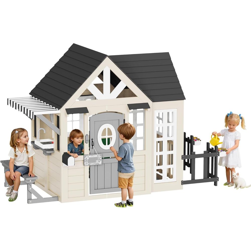 Albott Kids Outdoor Wooden Pla - Kids Outdoor Kitchen Set 评论和价格