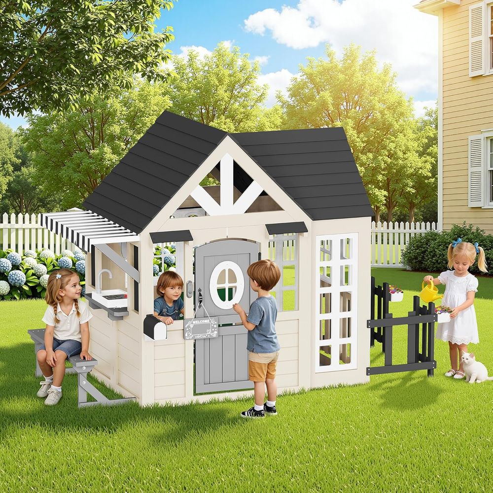 Albott Kids Outdoor Wooden Pla - Kids Outdoor Kitchen Set 评论和价格