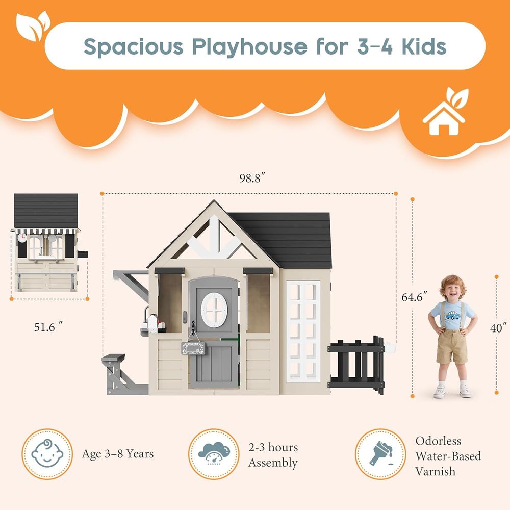 Albott Kids Outdoor Wooden Pla - Kids Outdoor Kitchen Set 评论和价格