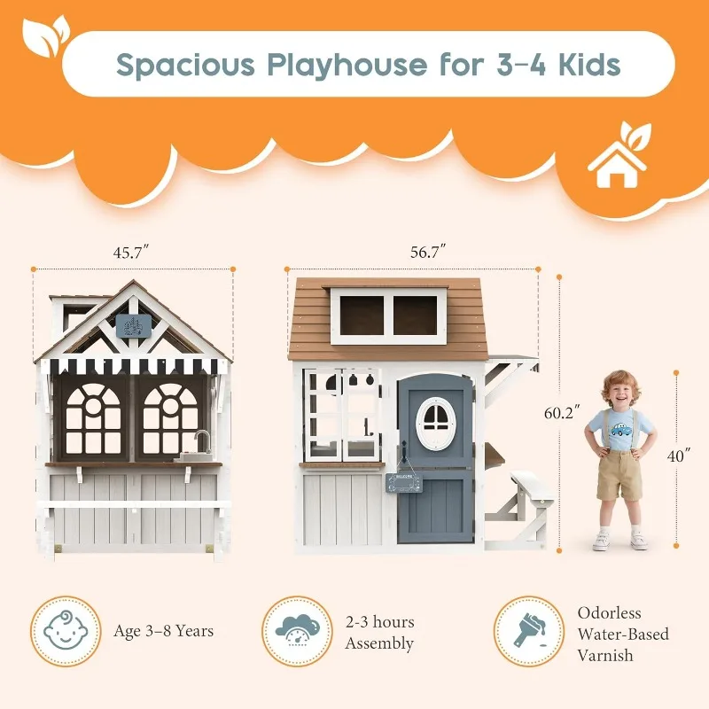 Albott Kids Outdoor Wooden Pla - Kids Outdoor Kitchen Set 评论和价格