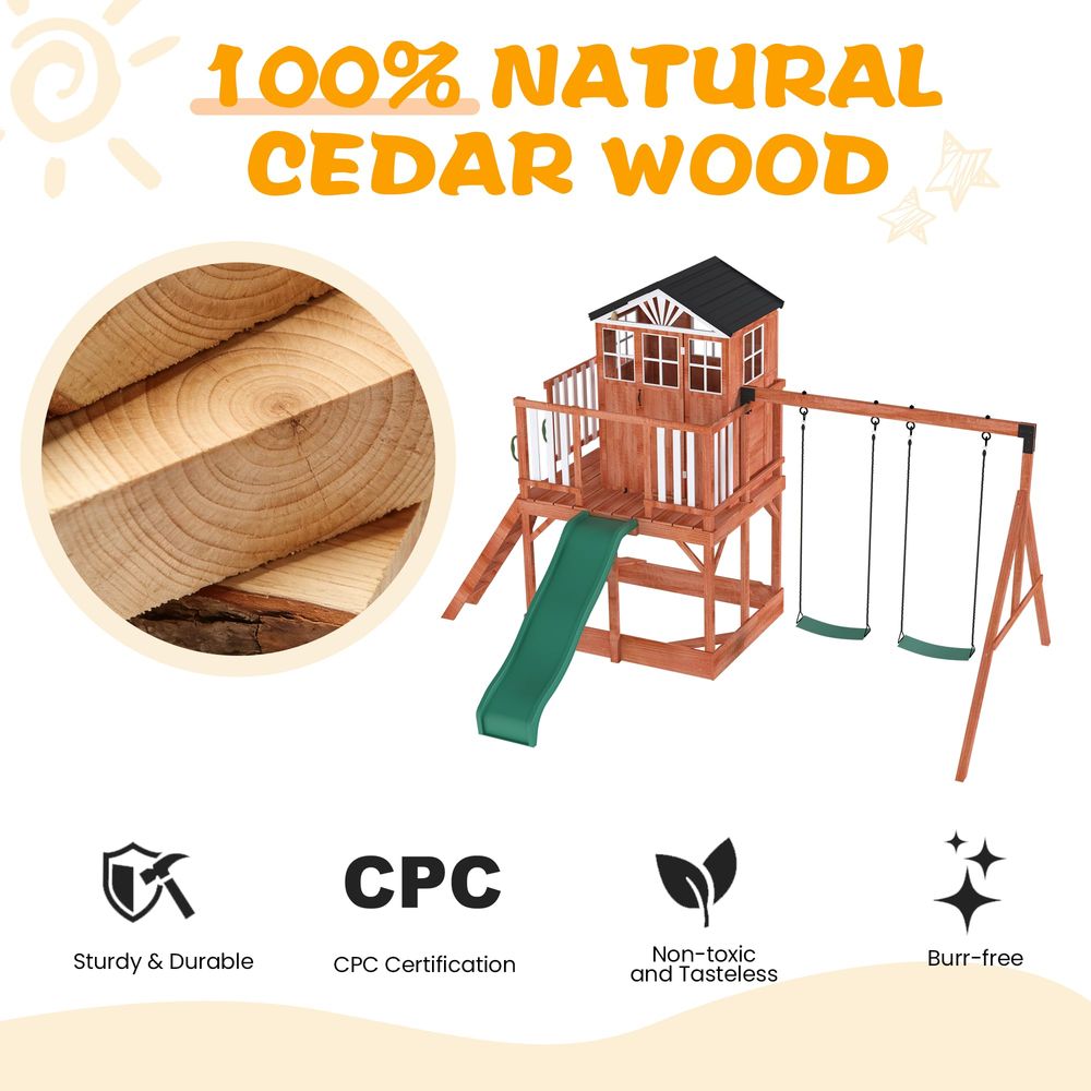 Swing Set for Kids,8 in 1 Outd - Kids Outdoor Kitchen Set 评论和价格
