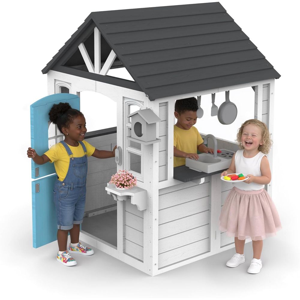 White Cedar Kids Playhouse: In - Kids Outdoor Kitchen Set 评论和价格