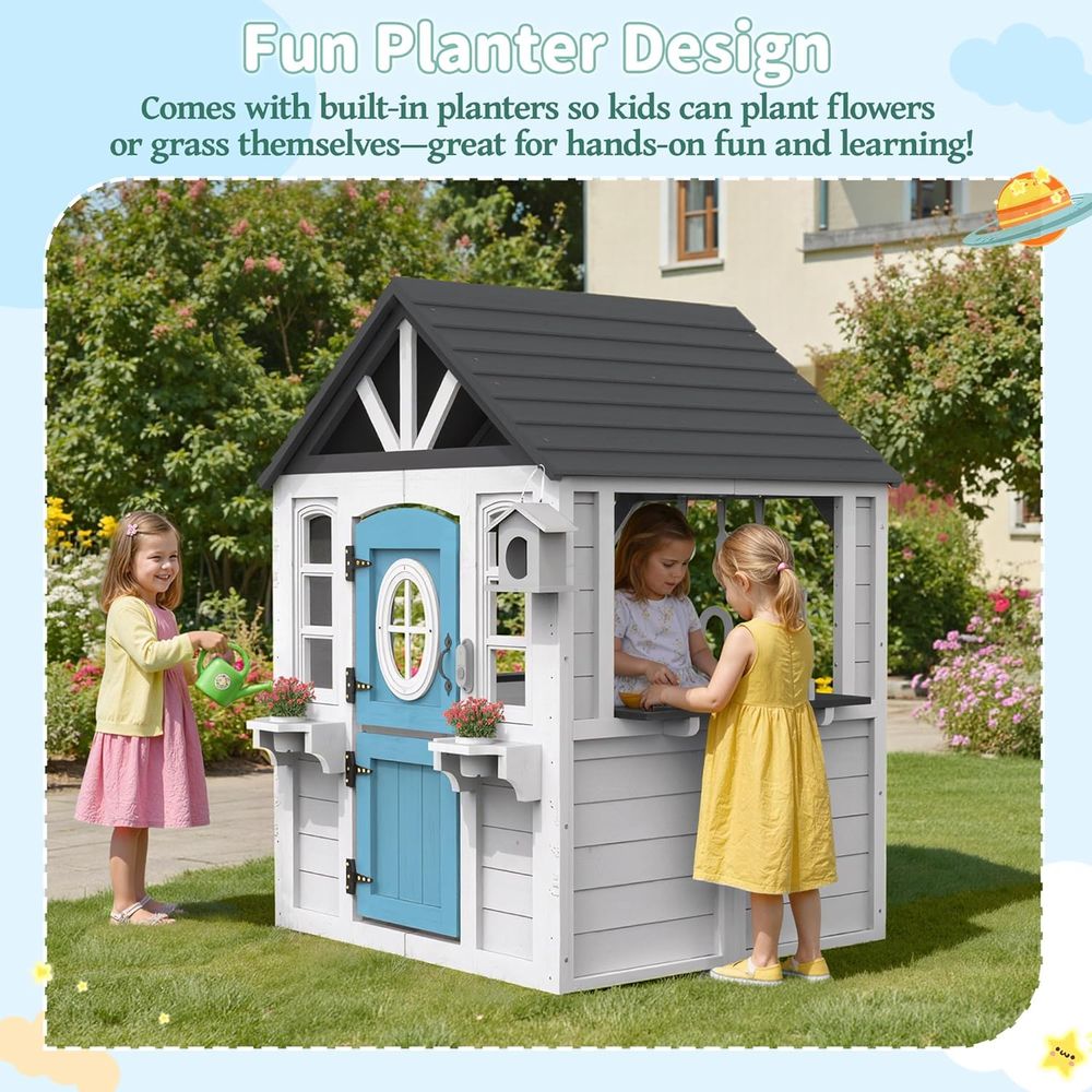 White Cedar Kids Playhouse: In - Kids Outdoor Kitchen Set 评论和价格