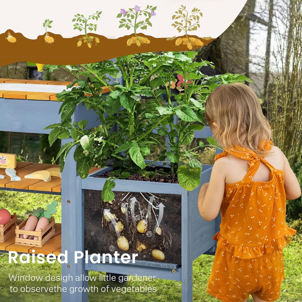 US Shipping Mud Kitchen for Ki - Kids Outdoor Kitchen Set 评论和价格