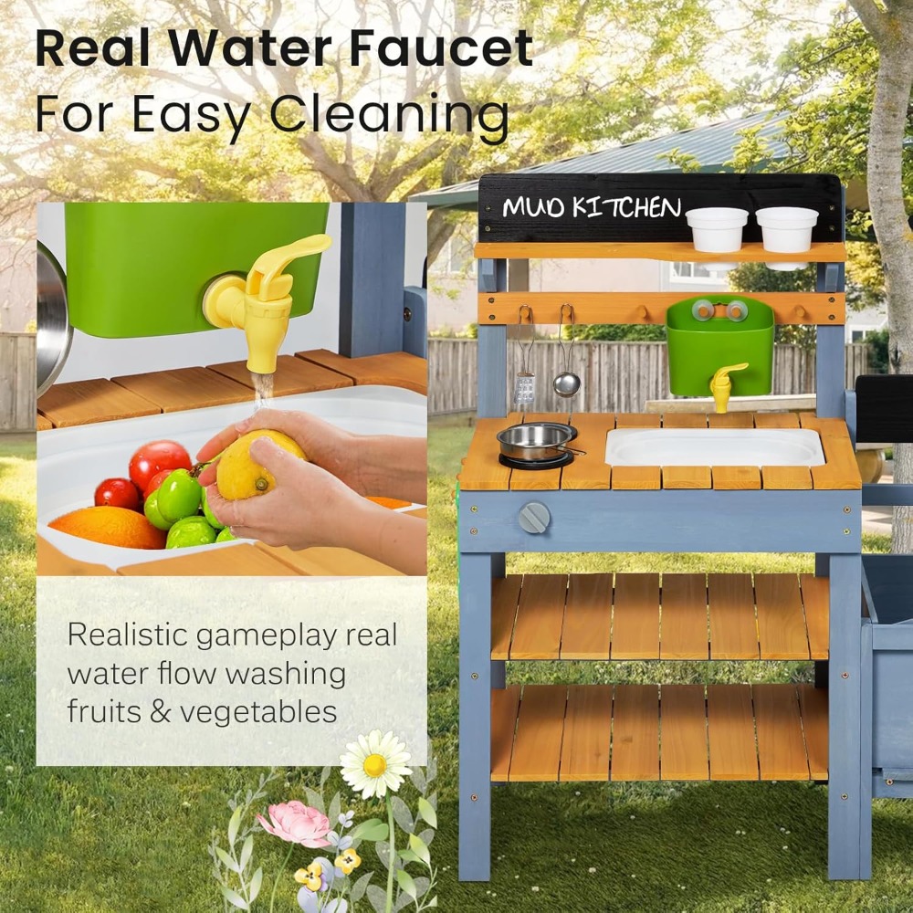 US Shipping Mud Kitchen for Ki - Kids Outdoor Kitchen Set 评论和价格