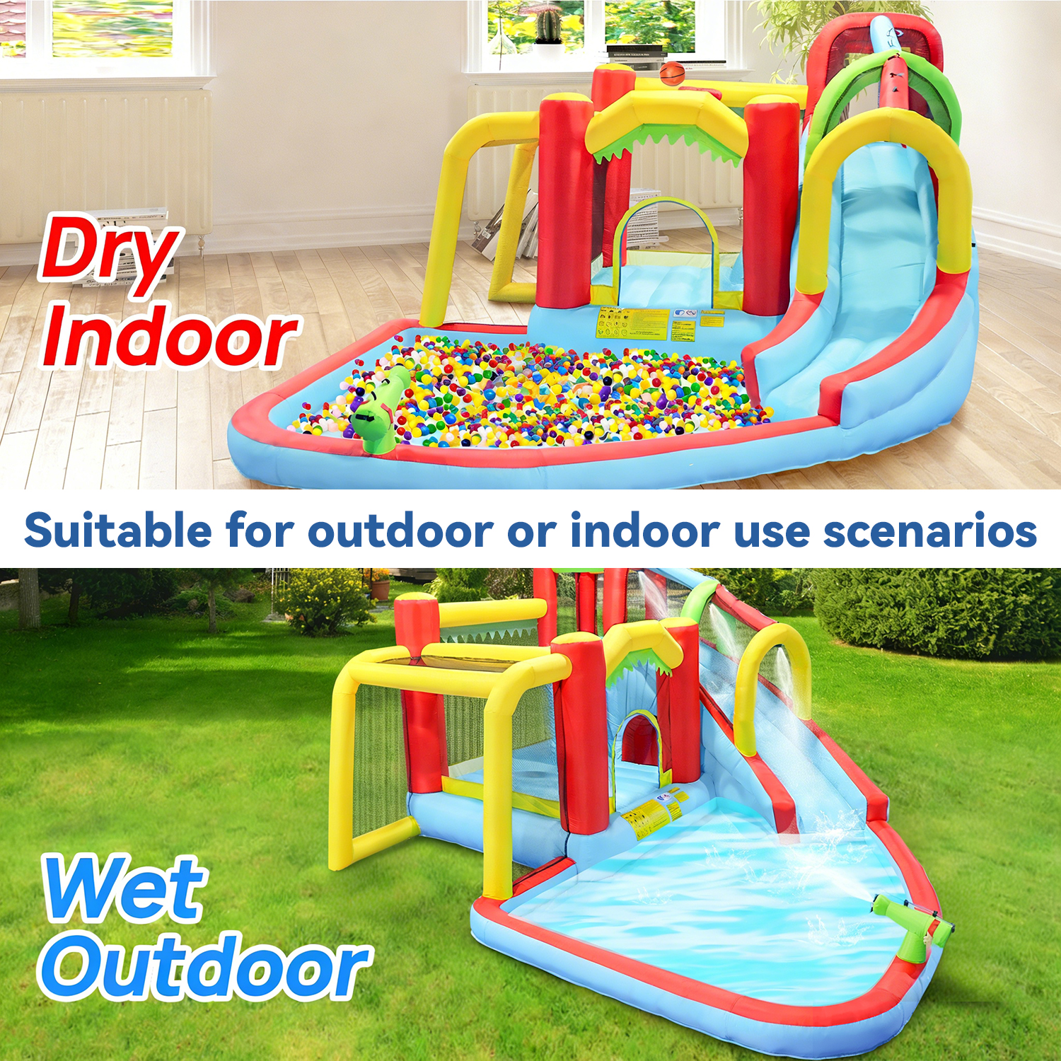 7in1 Inflatable Water Slide Pa - Kids Outdoor Climbing 评论和价格